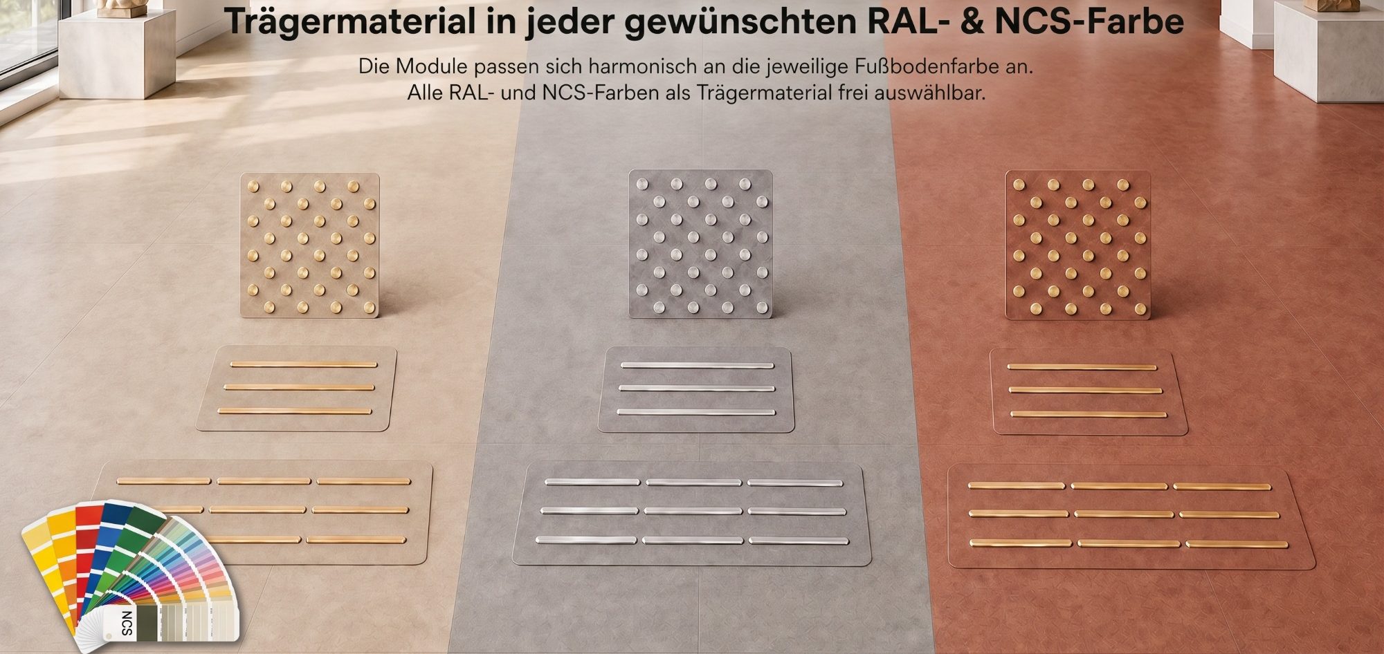 Alle RAL und NCS Farben als Trägermaterial erhältlich
