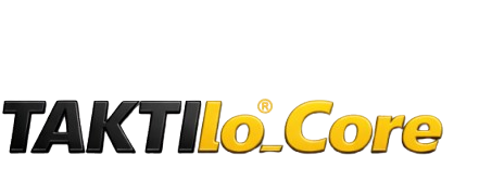 Logo von TAKTIlo.Core mit schwarzem und gelbem Schriftzug.