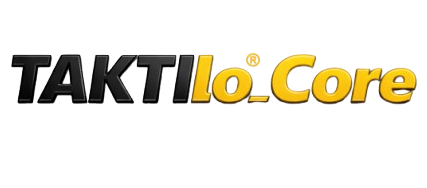 Logo von TAKTIlo.Core mit schwarzem und gelbem Schriftzug.